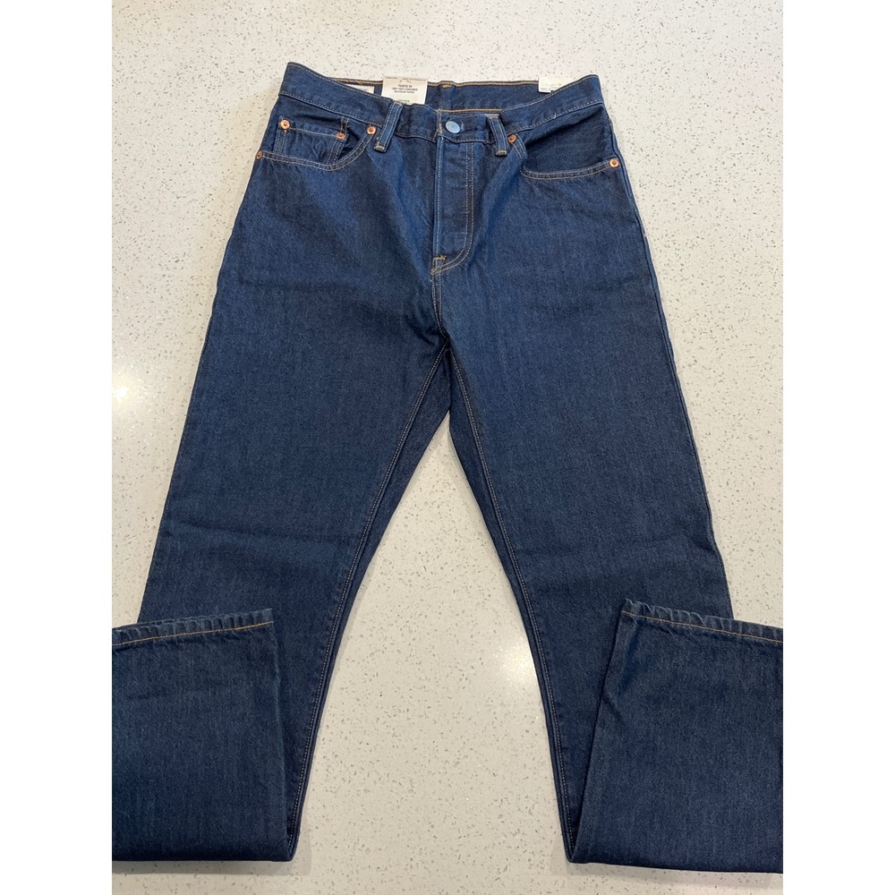 Levis Premium 501 Original High Rise Straight Leg Jeans Dark Wash 27x30 NEW